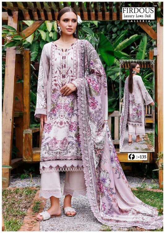 Firdous Pakistani Designer Printed Heavy Lawn Shalwar Suit