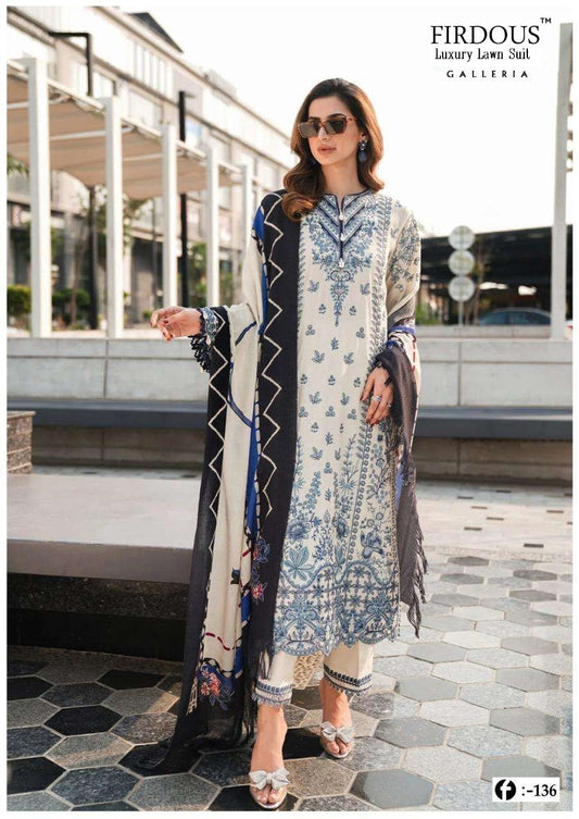 Firdous Pakistani Designer Printed Heavy Lawn Shalwar Suit