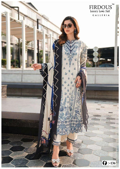 Firdous Pakistani Designer Printed Heavy Lawn Shalwar Suit