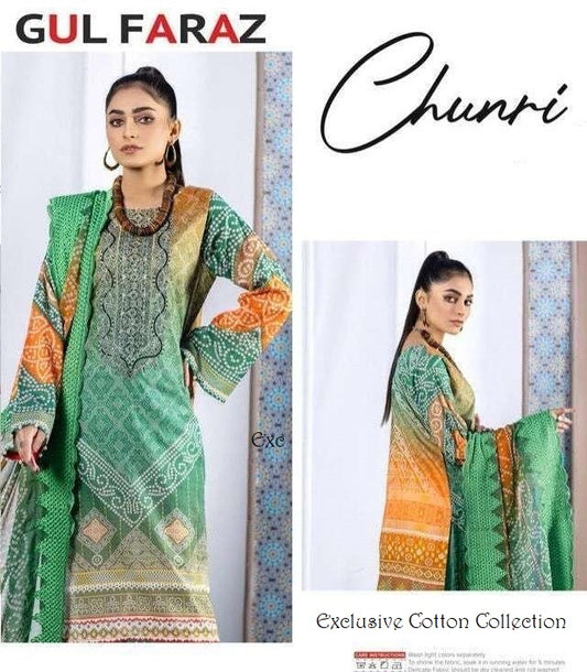 Gul Faraz Pakistani Designer Digital Print Embroidered Suit - AliShaif