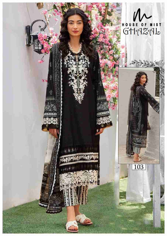 Ghazal Pakistani Designer Pure Cotton Printed Shalwar Suit