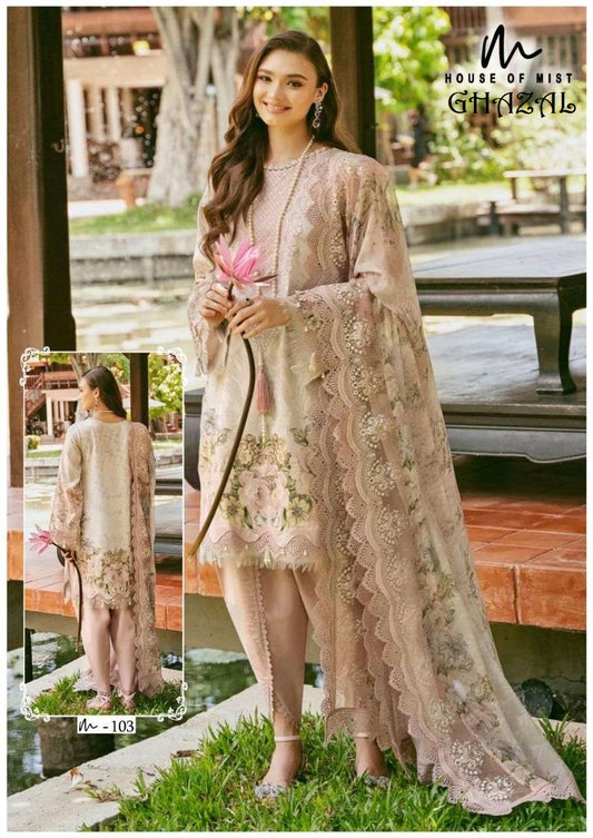 Ghazal Pakistani Designer Pure Cotton Printed Shalwar Suit
