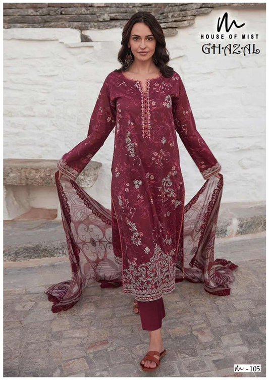 Ghazal Pakistani Designer Pure Cotton Printed Shalwar Suit