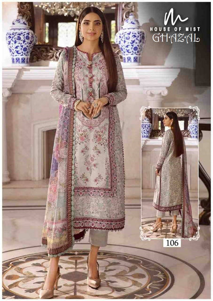 Ghazal Pakistani Designer Pure Cotton Printed Shalwar Suit