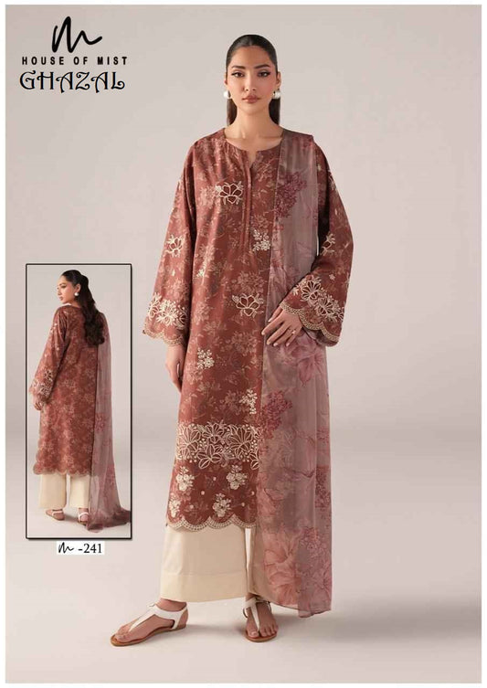 Ghazal Pakistani Designer Pure Cotton Printed Shalwar Suit