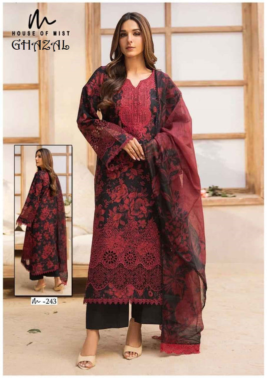 Ghazal Pakistani Designer Pure Cotton Printed Shalwar Suit
