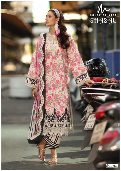 Ghazal Pakistani Designer Pure Cotton Printed Shalwar Suit