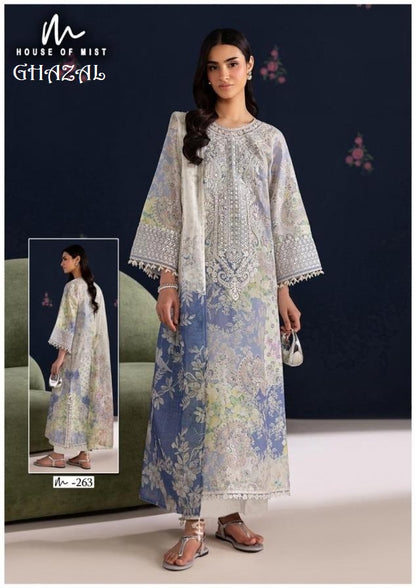 Ghazal Pakistani Designer Pure Cotton Printed Shalwar Suit