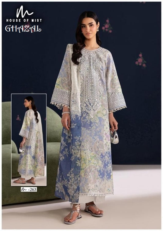 Ghazal Pakistani Designer Pure Cotton Printed Shalwar Suit