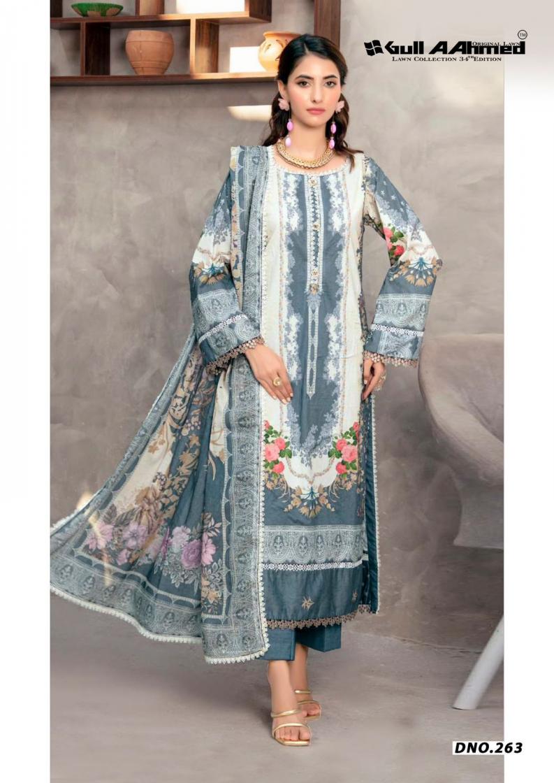 Gul Ahmed Pakistani Designer Pure Lawn Printed Suit