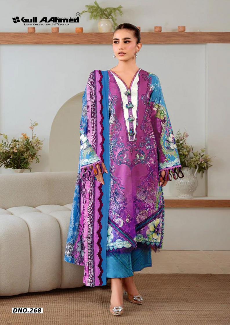 Gul Ahmed Pakistani Designer Pure Lawn Printed Suit