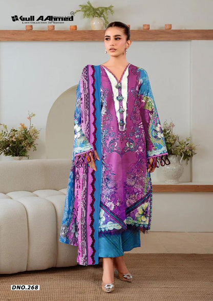 Gul Ahmed Pakistani Designer Pure Lawn Printed Suit