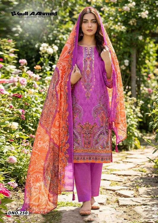 Gul Ahmed Pakistani Designer Pure Lawn Printed Suit