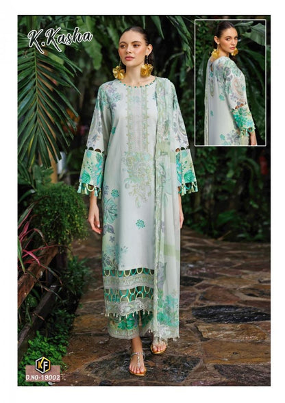 K.Kasha Pakistani Designer Pure Lawn Cotton Printed Suit