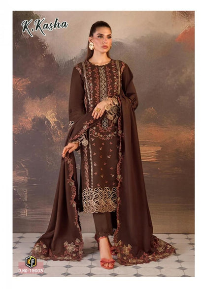 K.Kasha Pakistani Designer Pure Lawn Cotton Printed Suit