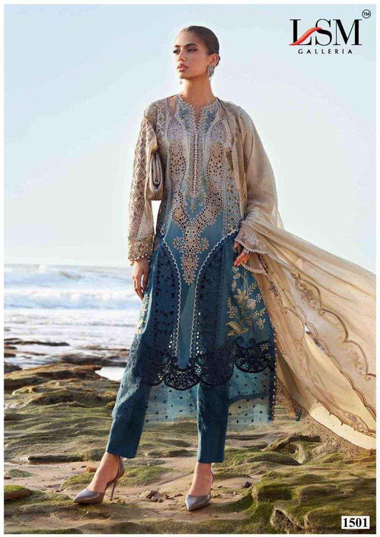 Lsm Galleria Pakistani Designer Lawn Cotton Printed Suit