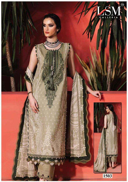 Lsm Galleria Pakistani Designer Lawn Cotton Printed Suit