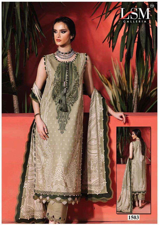 Lsm Galleria Pakistani Designer Lawn Cotton Printed Suit