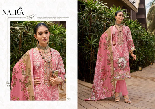 Naira Pakistani Designer Pure Cotton Embroidered Lawn Suit