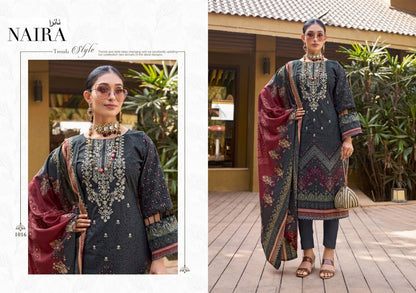 Naira Pakistani Designer Pure Cotton Embroidered Lawn Suit