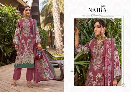 Naira Pakistani Designer Pure Cotton Embroidered Lawn Suit