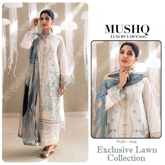 Mushq Pakistani Designer Premium Hit Embroidered Lawn Suit
