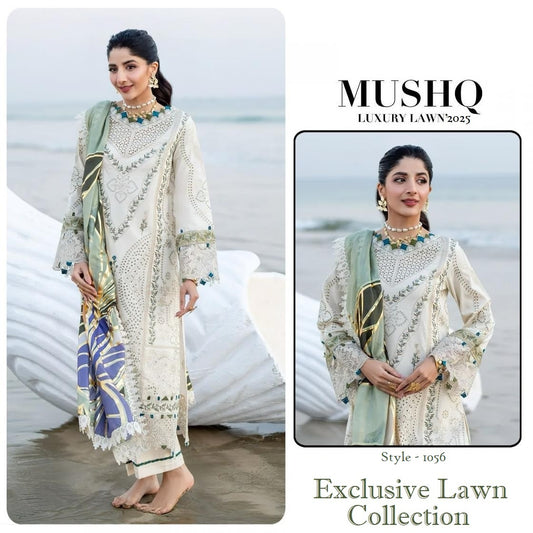 Mushq Pakistani Designer Premium Hit Embroidered Lawn Suit