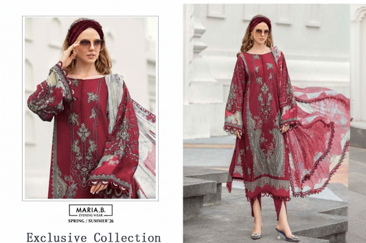 Maria B Pakistani Designer Stylish Hit Embroidered Lawn Suit