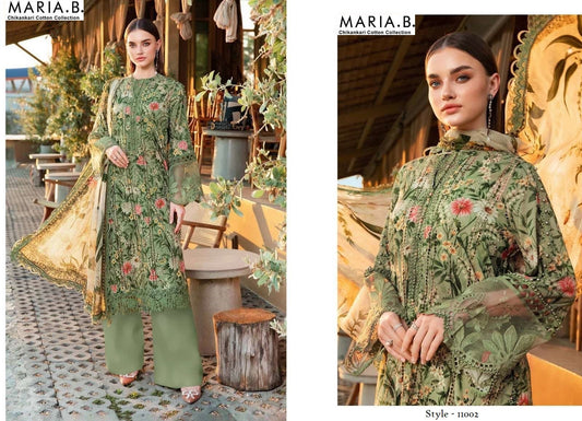 Maria B Pakistani Designer Luxury Pure Cotton Embroidered Lawn Suit