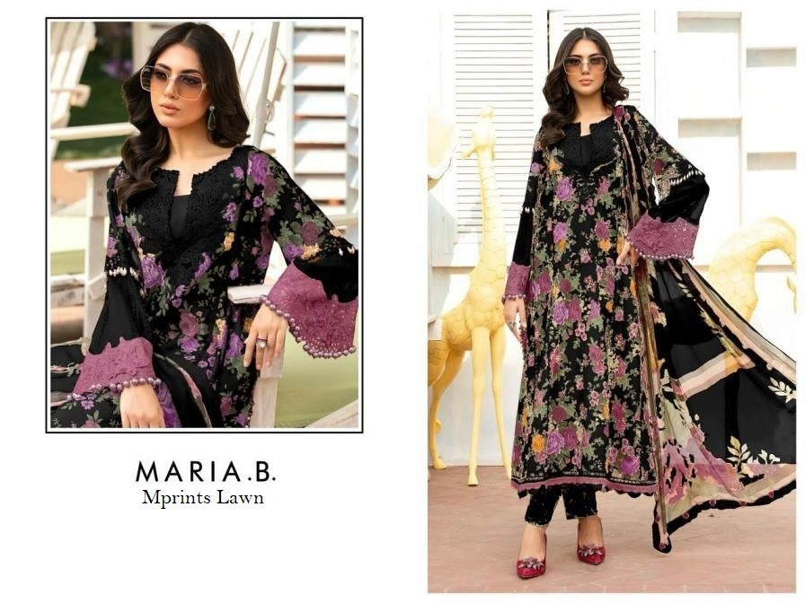 Maria B Mprint Pakistani Designer Stylish Hit Embroidered Lawn Suit - AliShaif