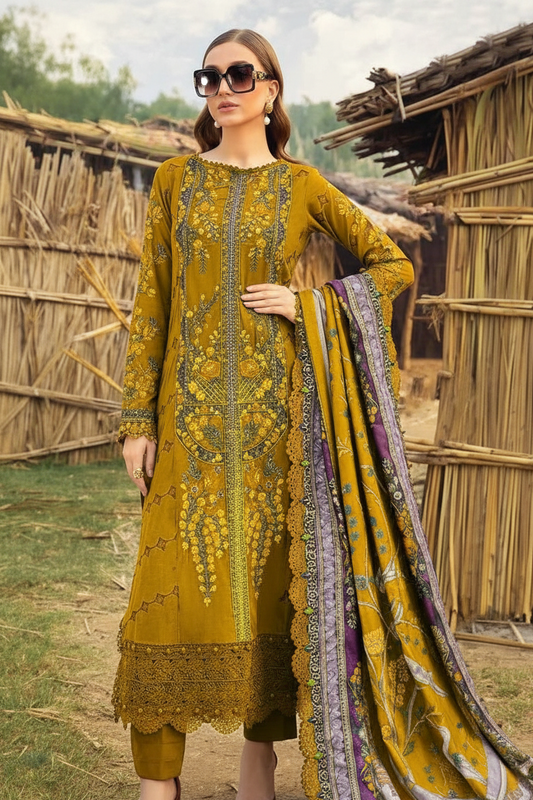 Maria B Pakistani Designer Luxury Pure Cotton Embroidered Lawn Suit