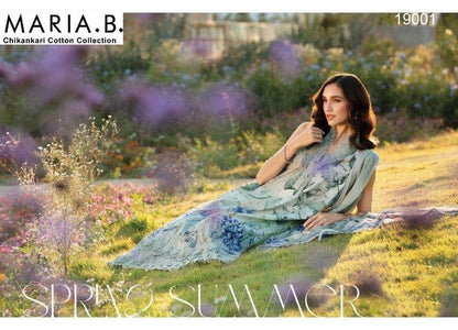 Maria B Pakistani Designer Luxury Pure Cotton Embroidered Lawn Suit