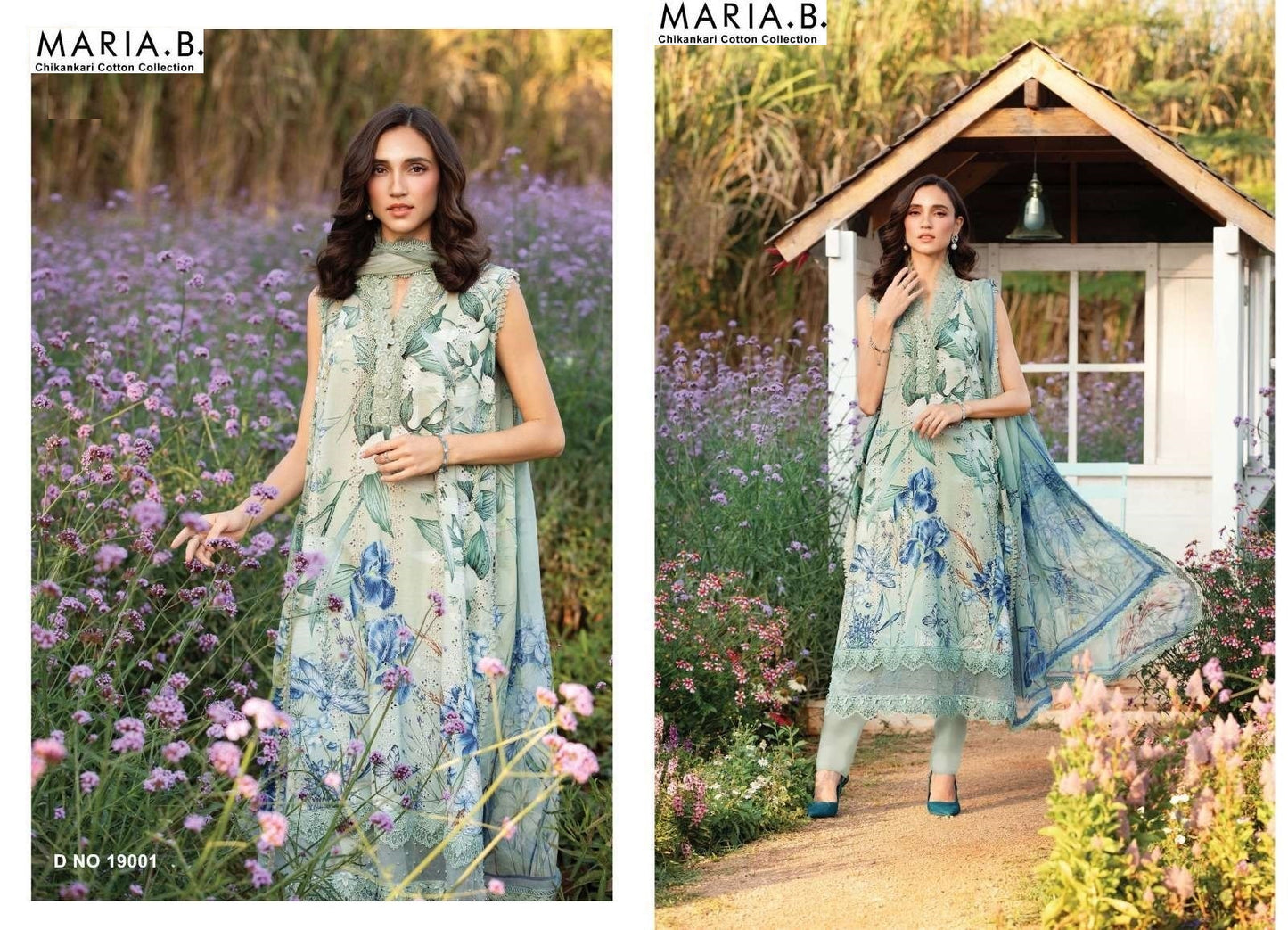Maria B Pakistani Designer Luxury Pure Cotton Embroidered Lawn Suit