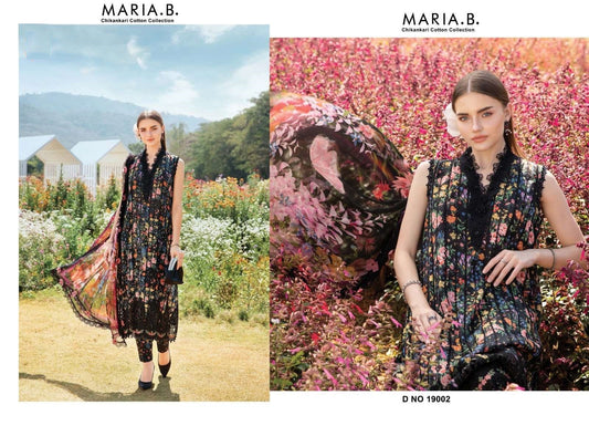 Maria B Pakistani Designer Luxury Pure Cotton Embroidered Lawn Suit
