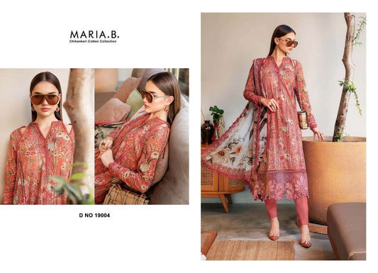 Maria B Pakistani Designer Luxury Pure Cotton Embroidered Lawn Suit