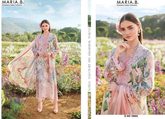 Maria B Pakistani Designer Luxury Pure Cotton Embroidered Lawn Suit