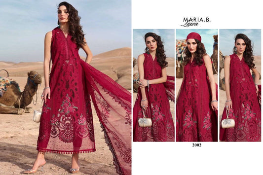 Maria B Pakistani Designer Luxury Pure Cotton Embroidered Lawn Suit