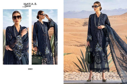 Maria B Pakistani Designer Luxury Pure Cotton Embroidered Lawn Suit