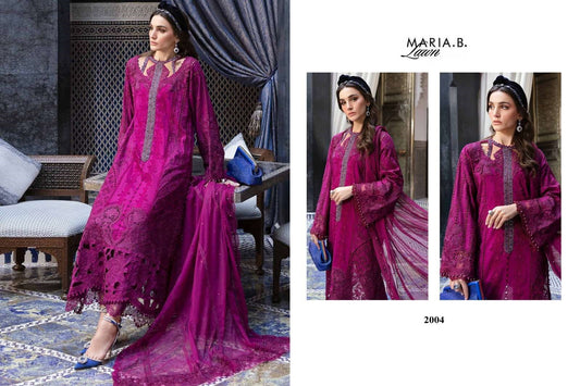 Maria B Pakistani Designer Luxury Pure Cotton Embroidered Lawn Suit