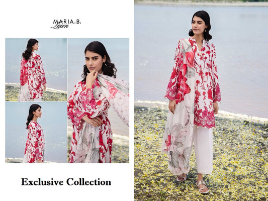 Maria B Pakistani Designer Stylish Hit Embroidered Lawn Suit