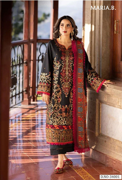 Maria B Pakistani Designer Pure Luxury Cotton Printed Suit