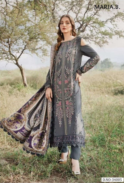 Maria B Pakistani Designer Pure Luxury Cotton Printed Suit