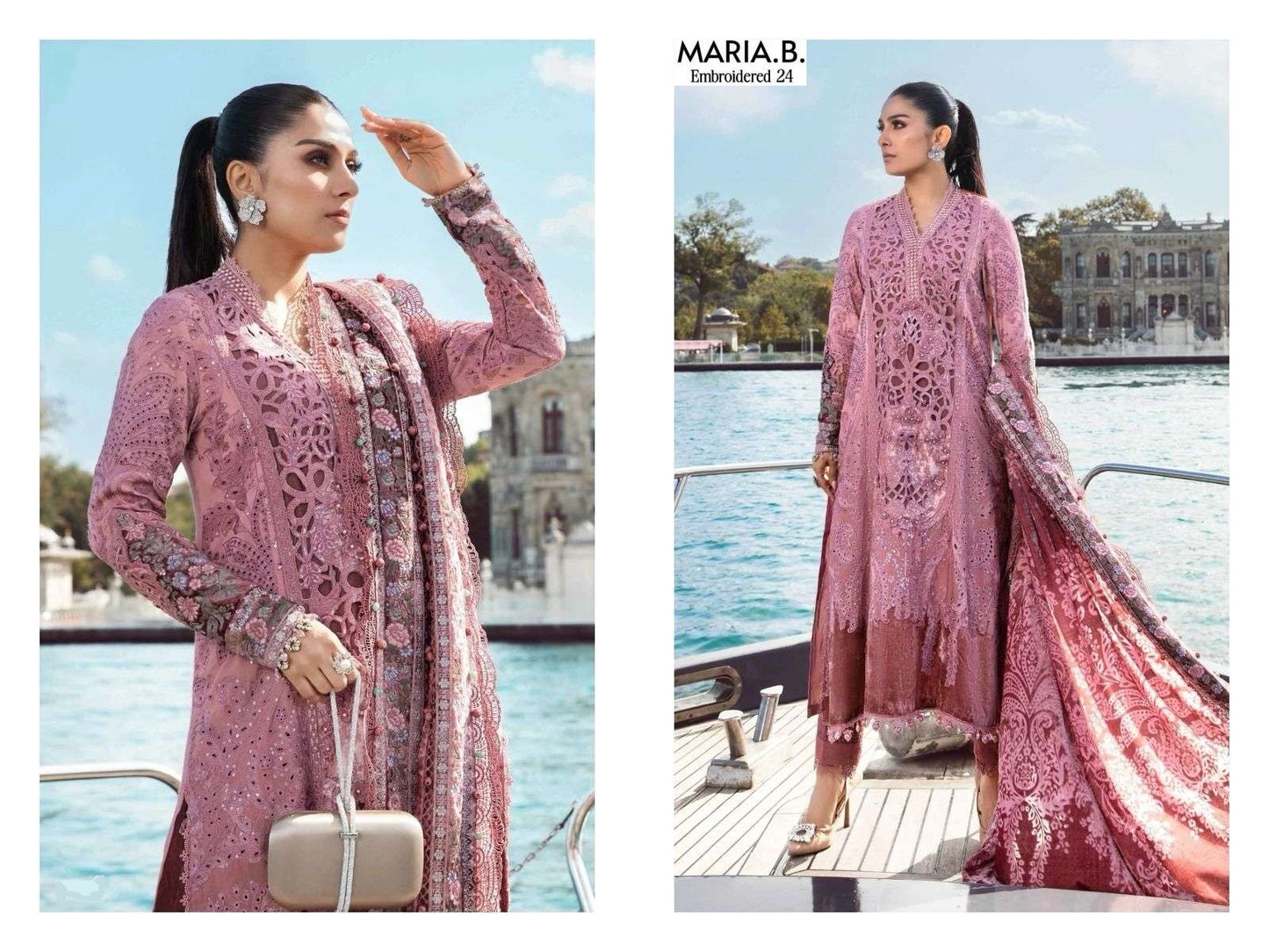 Maria B Pakistani Designer Hit Pure Rayon Embroidered Suit