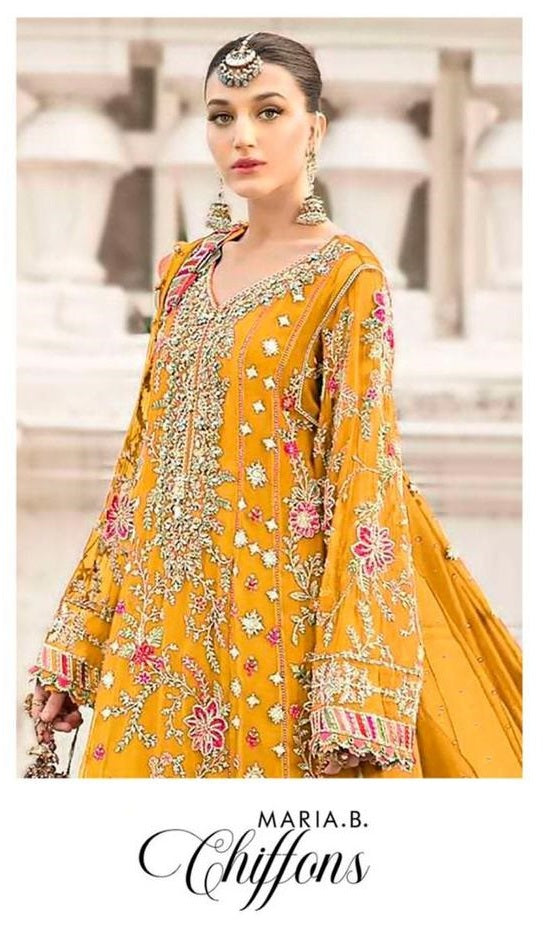Maria B Pakistani Designer Chiffons Hit Wedding & Party Wear Dress