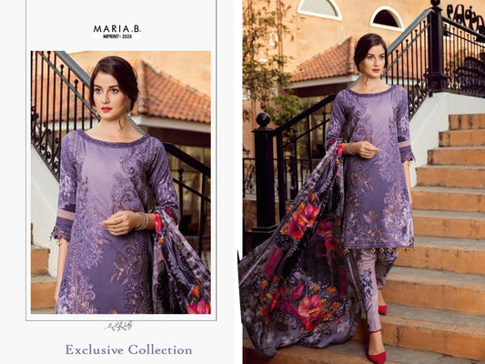 Maria B Mprint Pakistani Designer Stylish Embroidered Lawn Suit