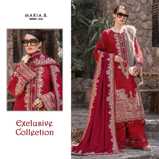 Maria B Mprints Pakistani Designer Stylish Embroidered Lawn Suit