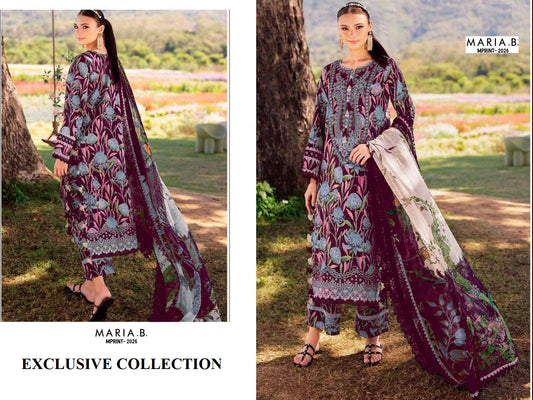 Maria B Mprint Pakistani Designer Stylish Embroidered Lawn Suit