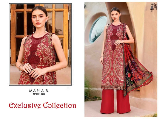 Maria B Mprints Pakistani Designer Stylish Embroidered Lawn Suit