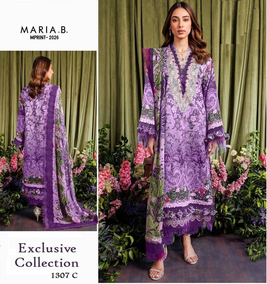 Maria B Mprint Pakistani Designer Stylish Embroidered Lawn Suit