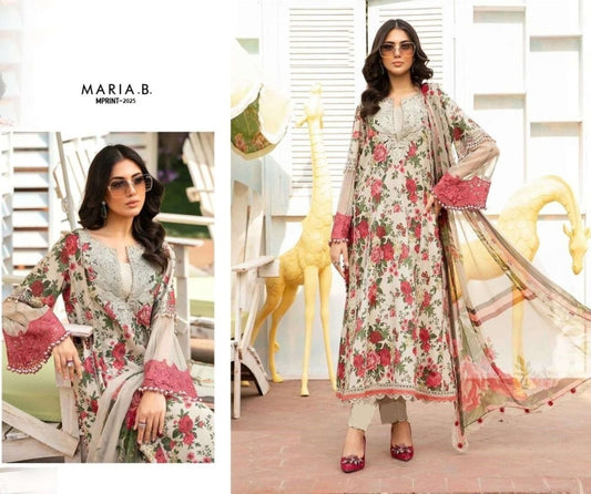 Maria B Mprint Pakistani Designer Stylish Hit Embroidered Lawn Suit